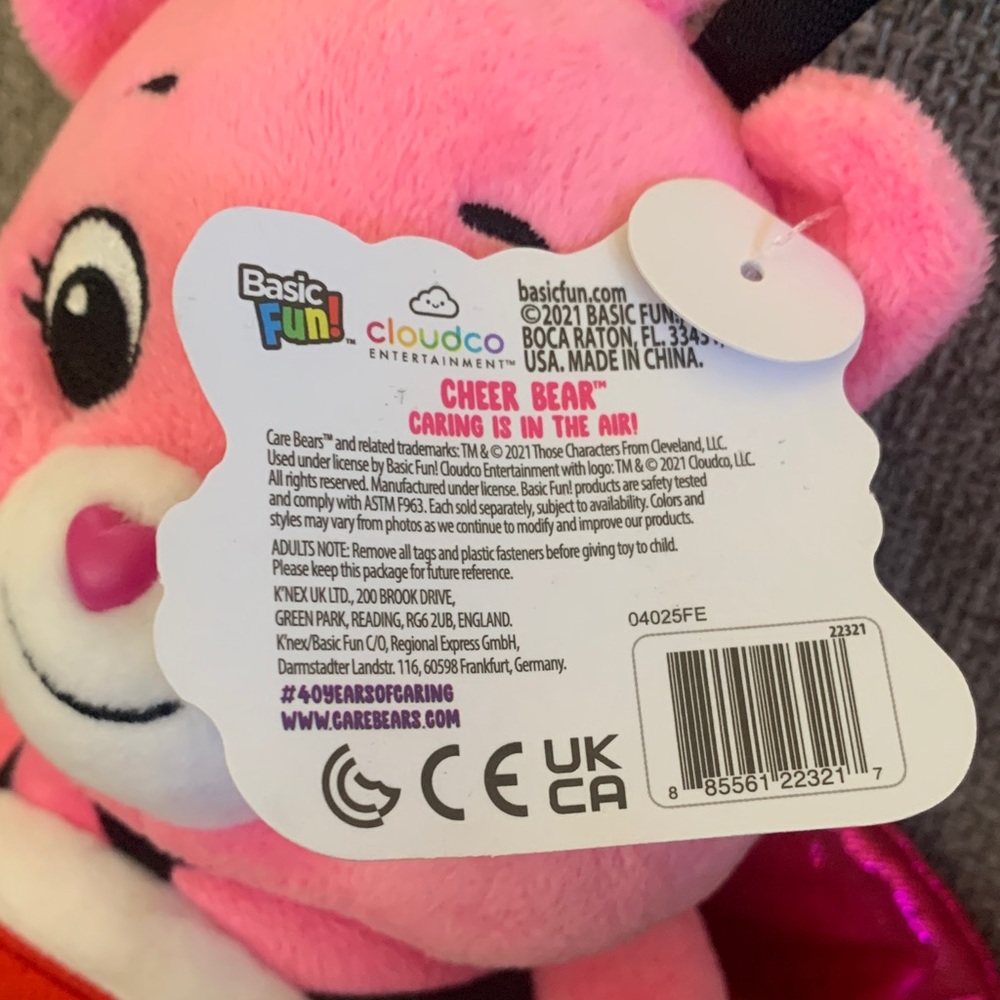 2021 Care Bears Pink Ladybug Rainbow Cheer Bear Plush Toy with Tag 10” - Picture 5 of 5